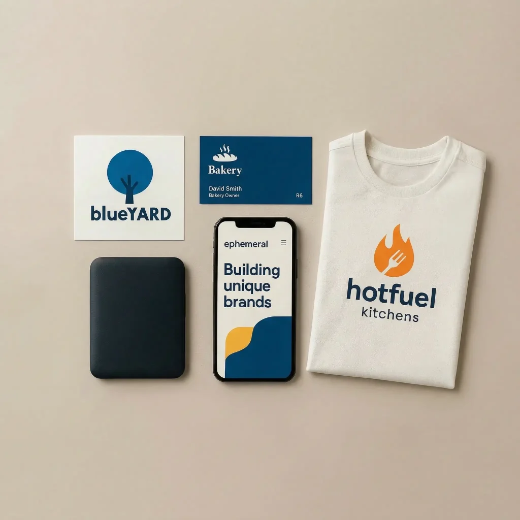 Progetti di brand identity: logo, biglietti da visita, merchandising e interfacce digitali