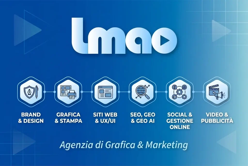 Servizi LMAO Graphic: brand design, stampa, siti web, SEO, social e video
