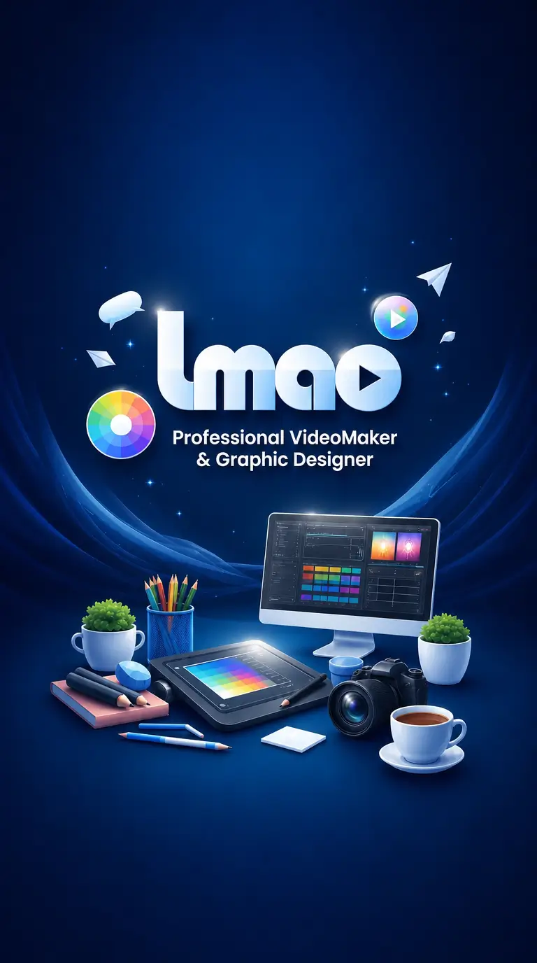 Postazione creativa con fotocamera e tavoletta grafica per videomaking e graphic design