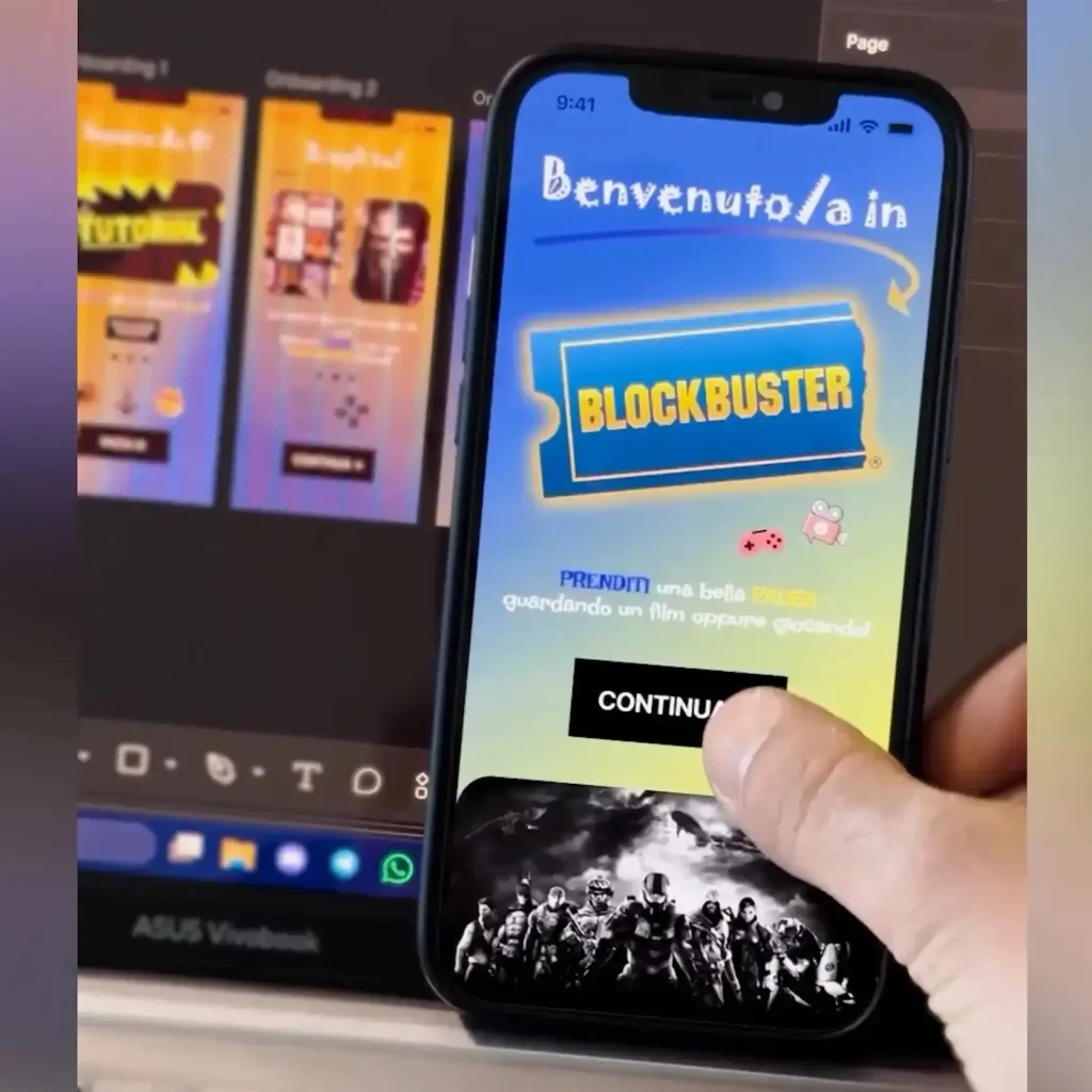 Schermata di onboarding per un concept di app mobile